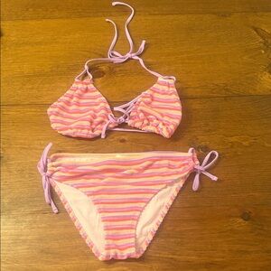 Ninety Striped Pink, Lilac & Peach Bikini Bottoms